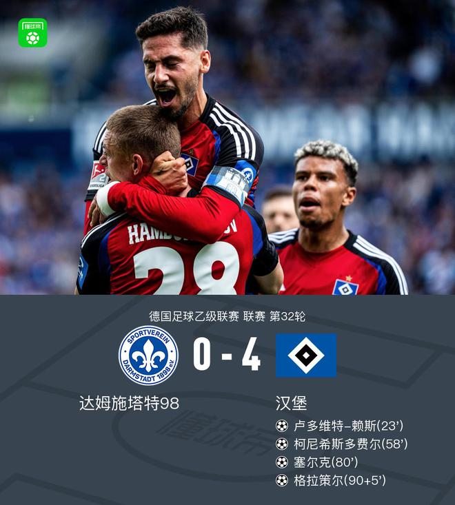 漢堡大勝，晉級(jí)德甲！塞爾克功不可沒(méi)。